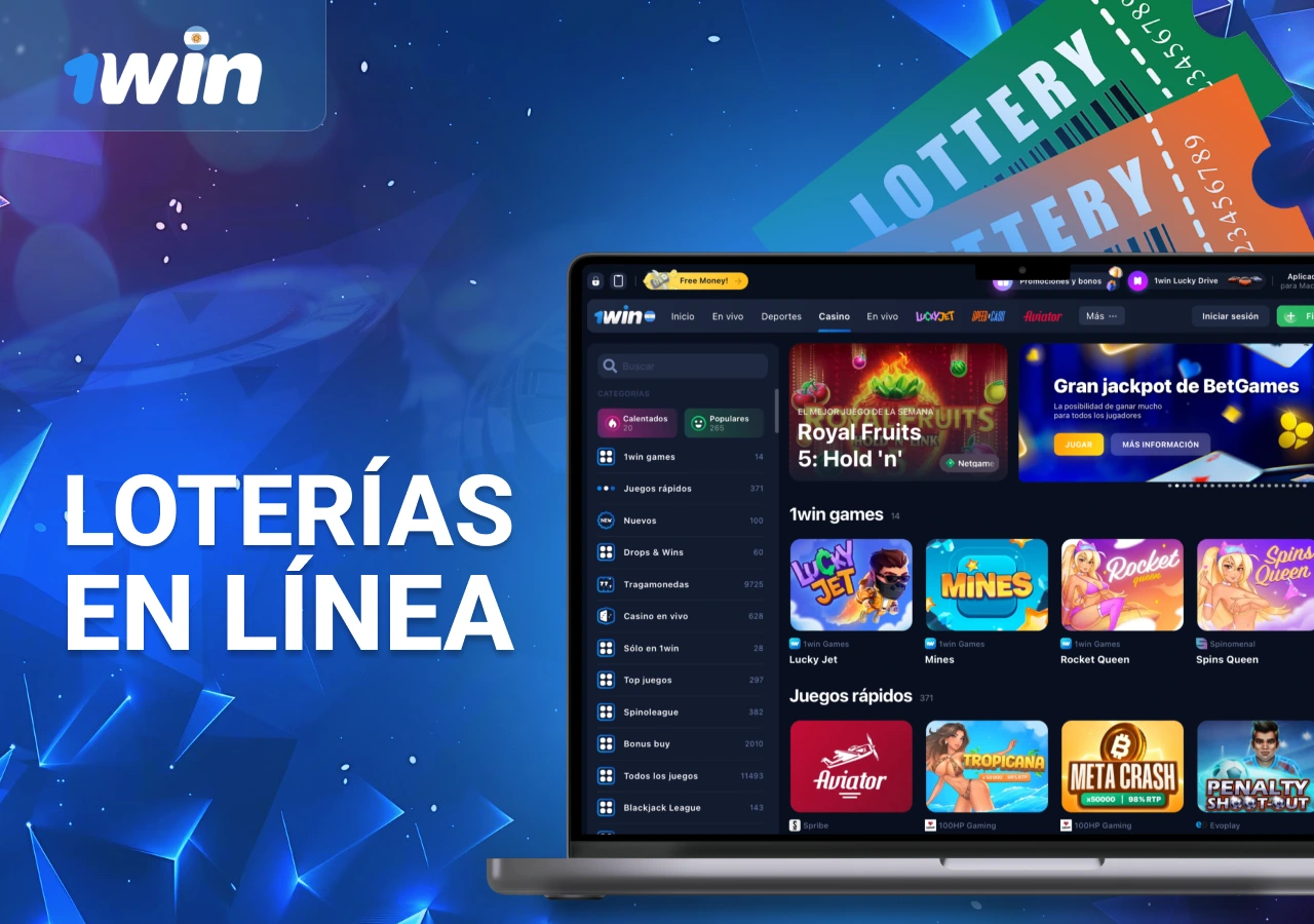 Eventos de lotería disponibles en la plataforma 1Win