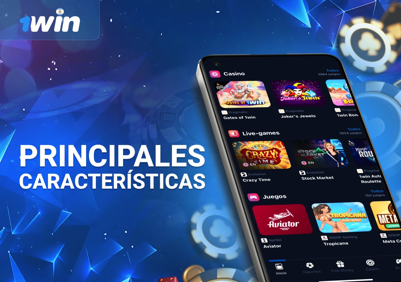 Características de la aplicación móvil de la casa de apuestas 1Win