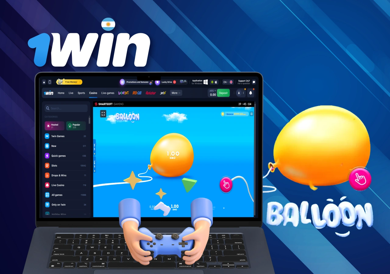 Información básica sobre el juego Balloon en 1Win