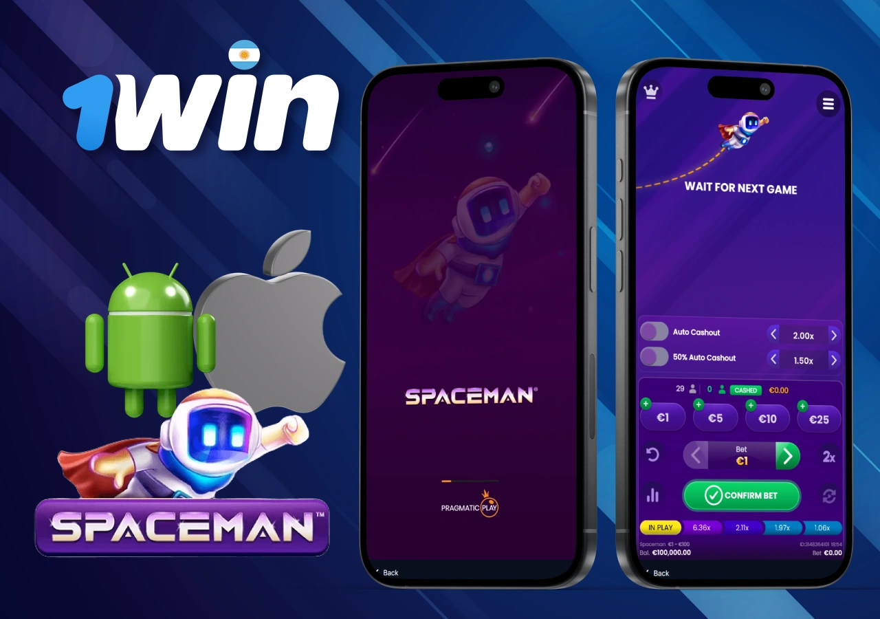 Spaceman en aplicación en dispositivos Android e iOS
